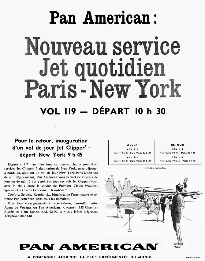 Publicité Pan American 1961