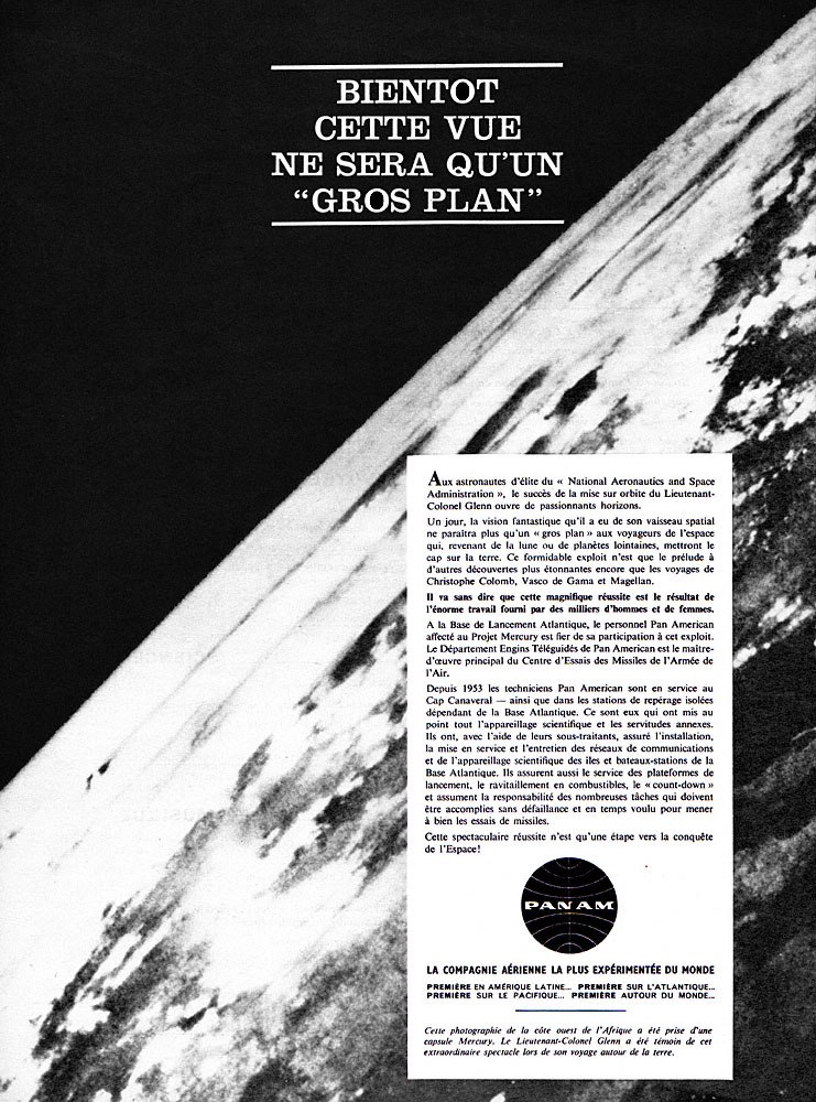 Publicité Pan American 1962