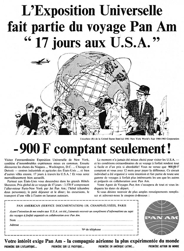 Publicité Pan American 1964