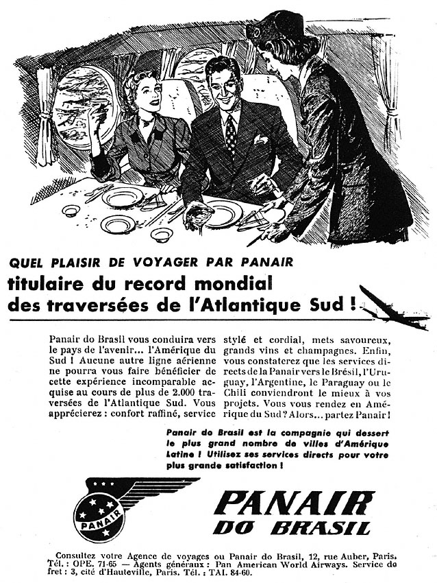 Publicité Panair do Brazil 1952