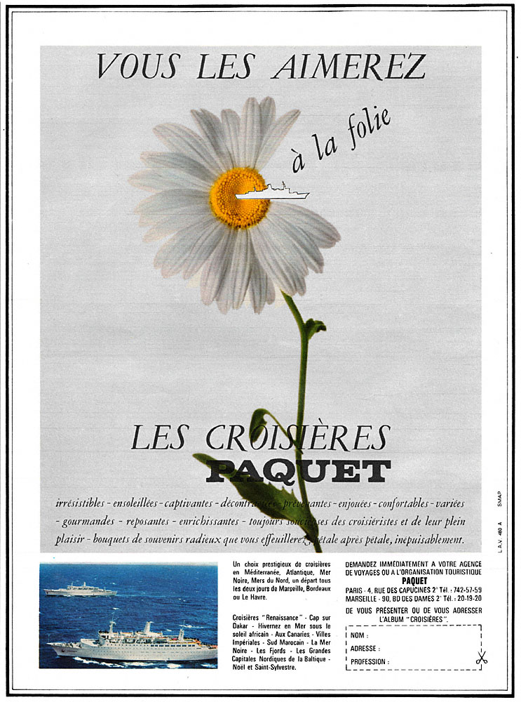 Publicit� Paquet 1966
