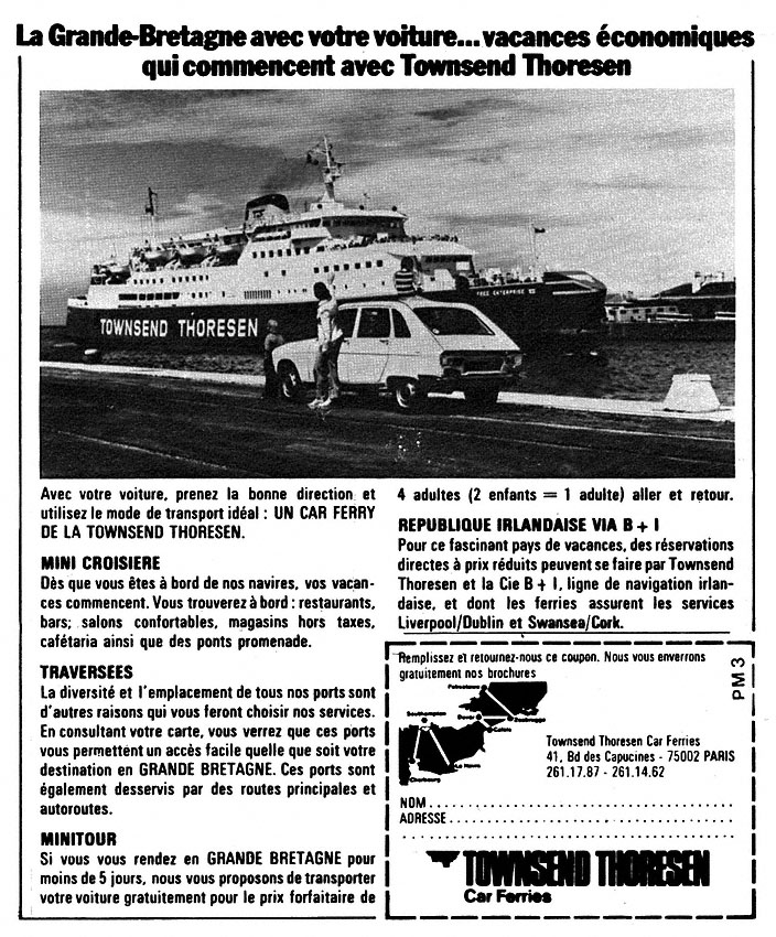 Publicité Thoresen 1975