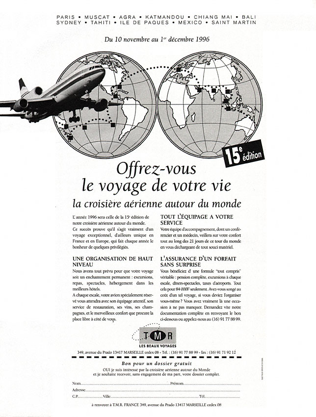 Publicité Tmr 1996