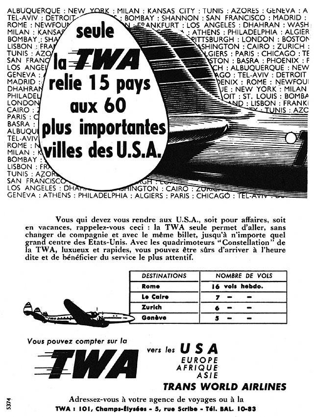 Publicité Twa 1951