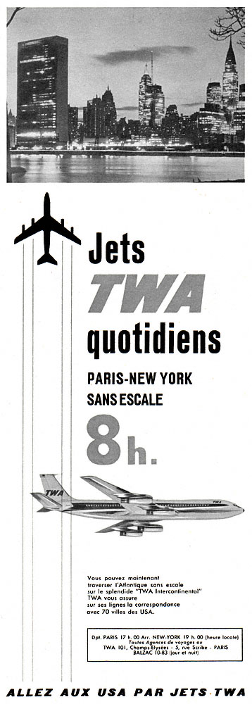 Publicité Twa 1960