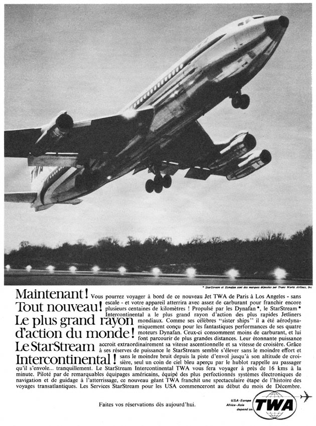 Publicité Twa 1962