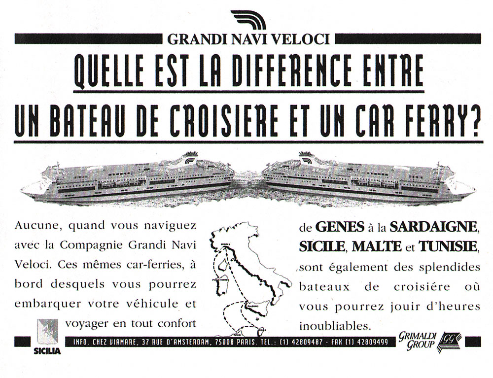 Publicité Zdivers Croisires 1995