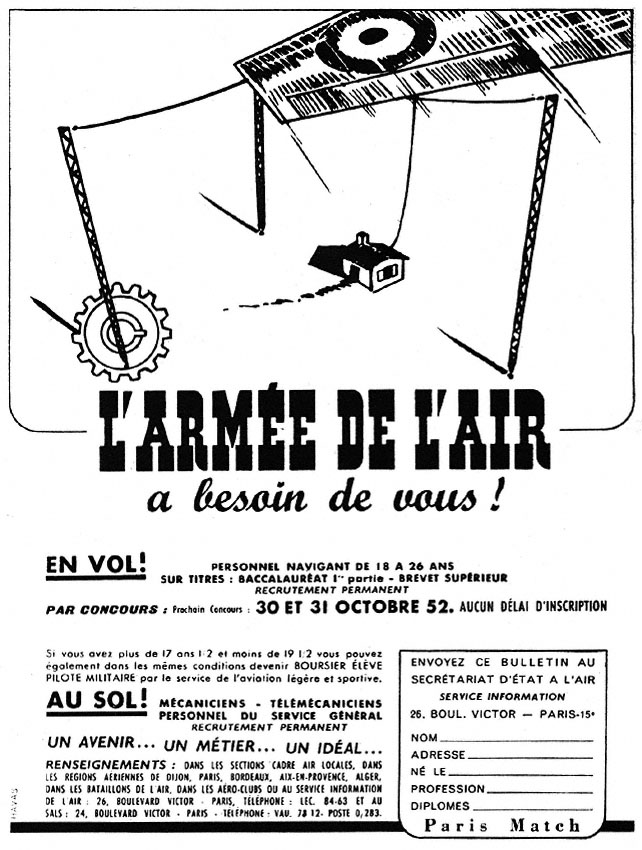 Publicité Armees 1952