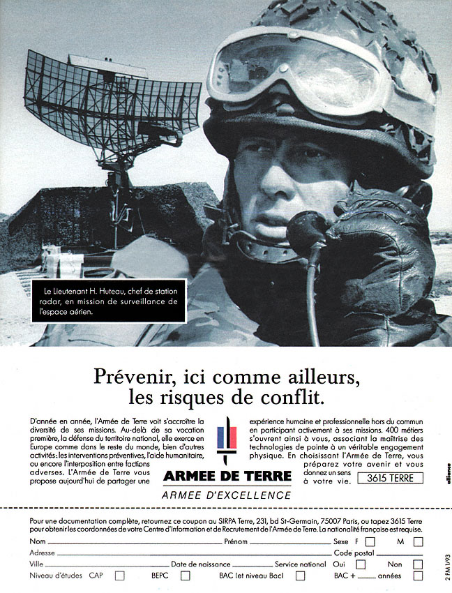 Publicité Armees 1993