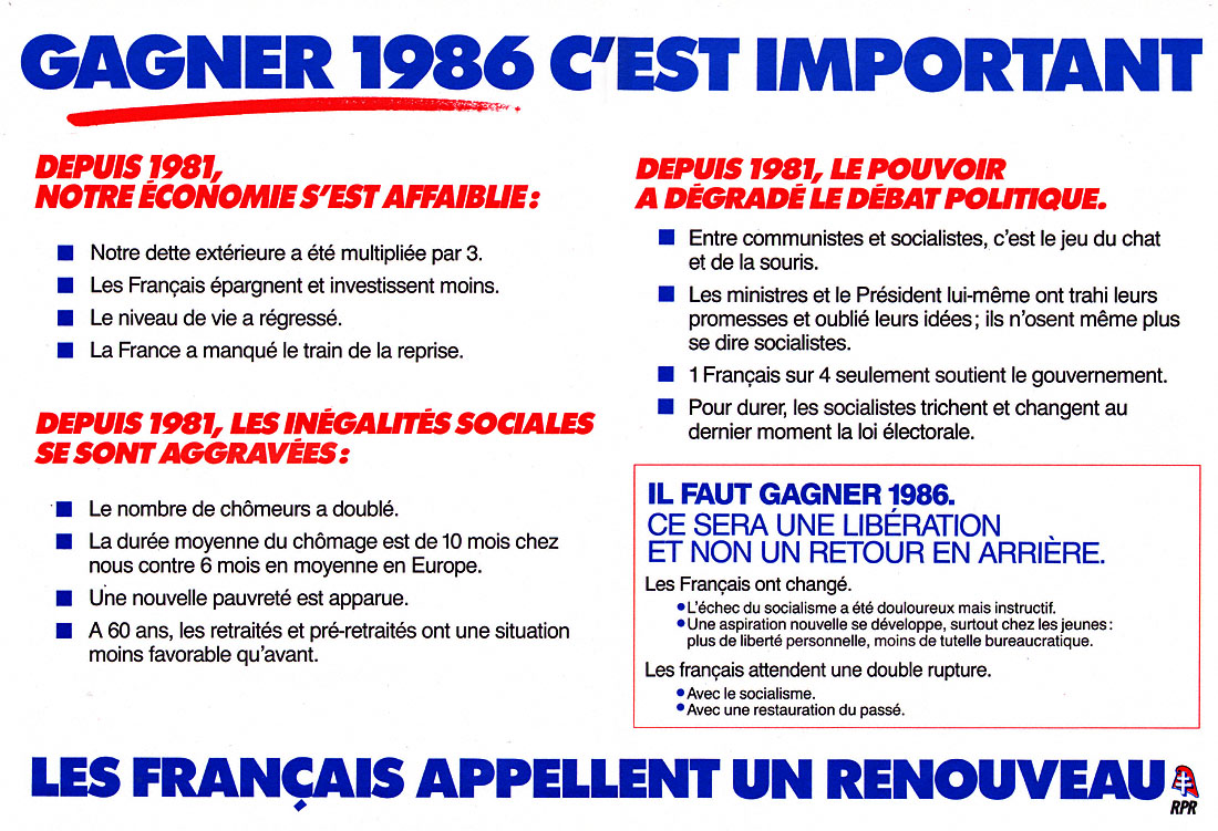 Publicité Politique 1985