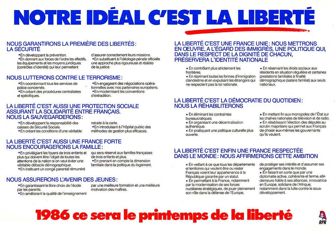 Publicité Politique 1985