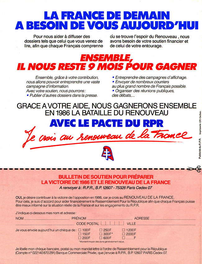 Publicité Politique 1985